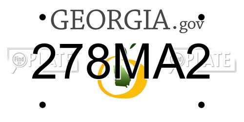 278MA2 Georgia License Plate