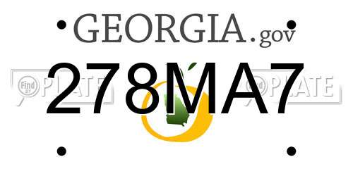 278MA7 Georgia License Plate