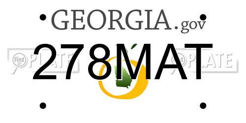 278MAT Georgia License Plate