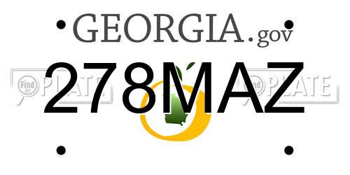 278MAZ Georgia License Plate