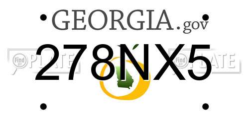278NX5 Georgia License Plate