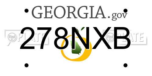278NXB Georgia License Plate