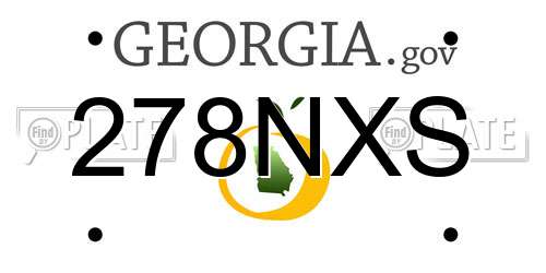278NXS Georgia License Plate