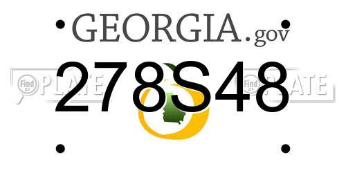 278S48 Georgia License Plate