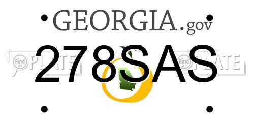 278SAS Georgia License Plate