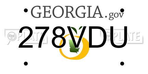 278VDU Georgia License Plate
