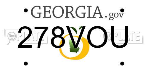 278VOU Georgia License Plate