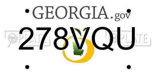278VQU Georgia License Plate