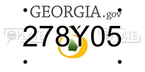 278Y05 Georgia License Plate