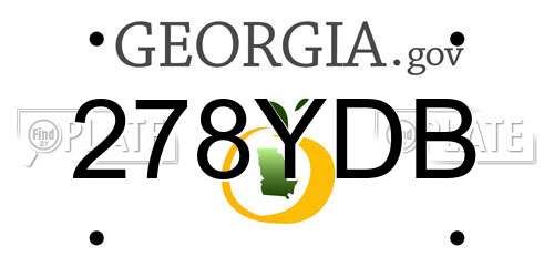 278YDB Georgia License Plate