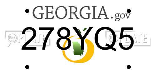 278YQ5 Georgia License Plate