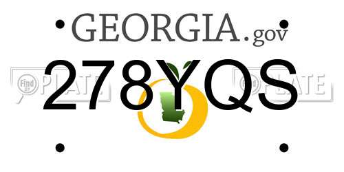 278YQS Georgia License Plate