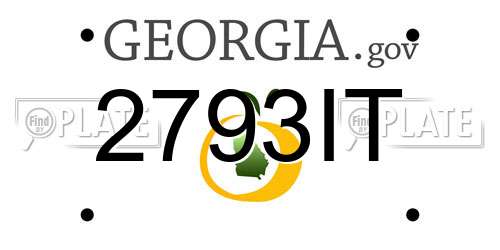 2793IT Georgia License Plate