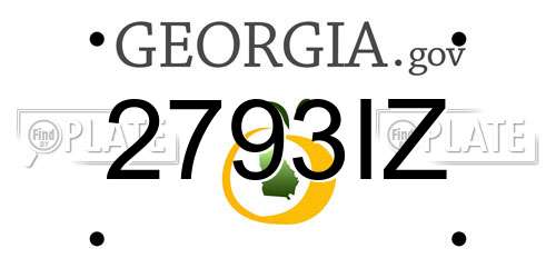 2793IZ Georgia License Plate
