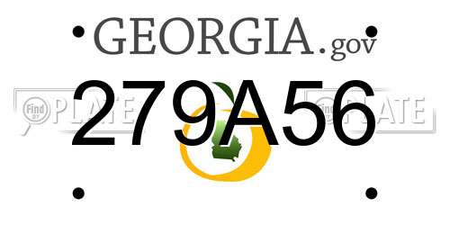 279A56 Georgia License Plate