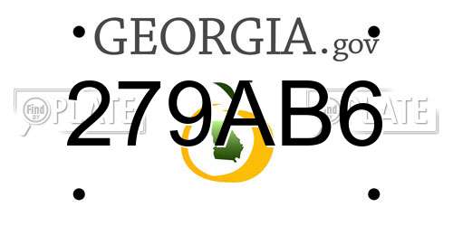 279AB6 Georgia License Plate