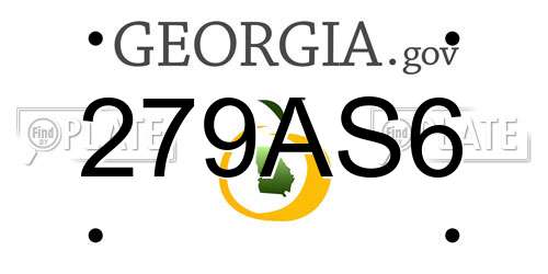 279AS6 Georgia License Plate