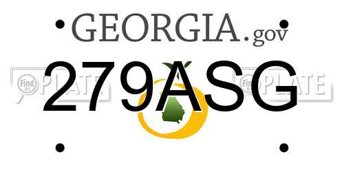 279ASG Georgia License Plate