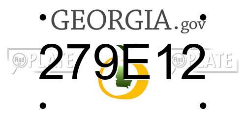 279E12 Georgia License Plate