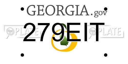279EIT Georgia License Plate
