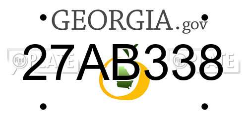 27AB338 Georgia License Plate