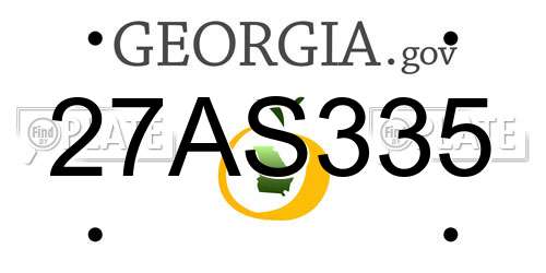 27AS335 Georgia License Plate