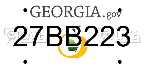 27BB223 Georgia License Plate