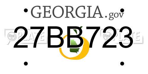 27BB723 Georgia License Plate