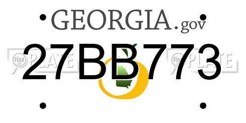 27BB773 Georgia License Plate