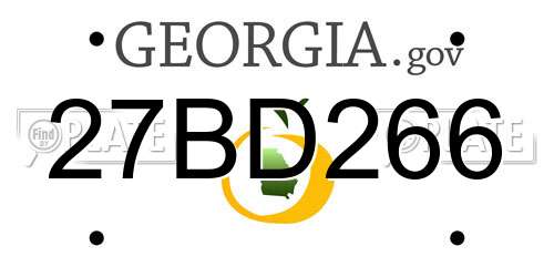 27BD266 Georgia License Plate