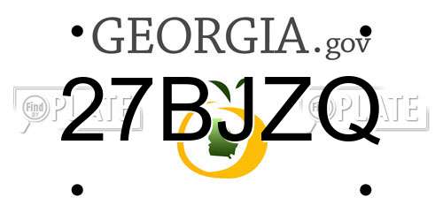 27BJZQ Georgia License Plate