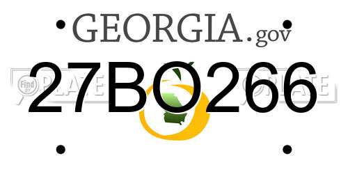 27BO266 Georgia License Plate