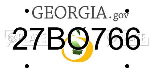 27BO766 Georgia License Plate