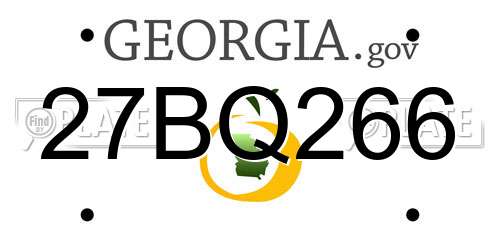 27BQ266 Georgia License Plate