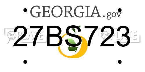 27BS723 Georgia License Plate