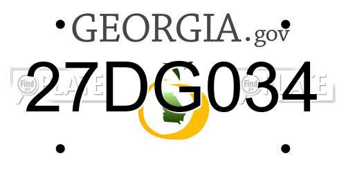 27DG034 Georgia License Plate