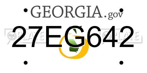 27EG642 Georgia License Plate