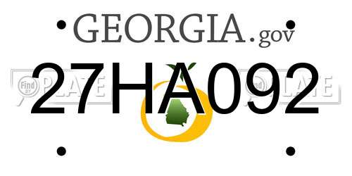27HA092 Georgia License Plate