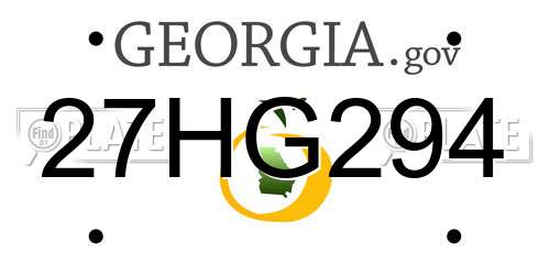 27HG294 Georgia License Plate