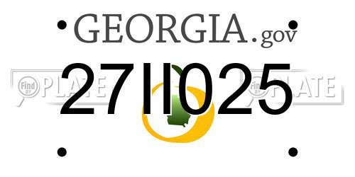 27II025 Georgia License Plate
