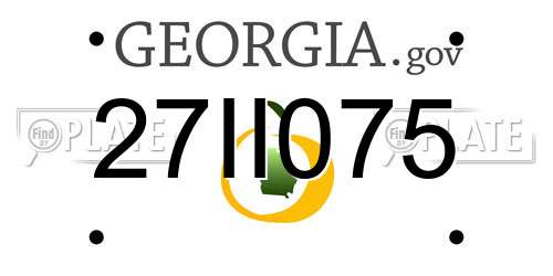 27II075 Georgia License Plate