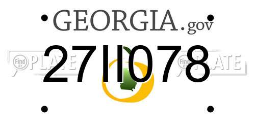 27II078 Georgia License Plate