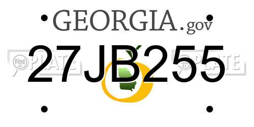 27JB255 Georgia License Plate