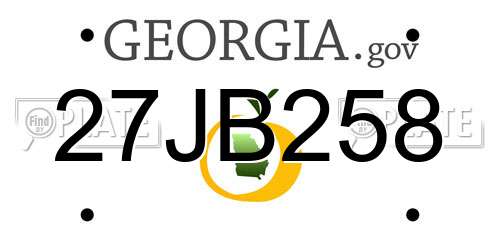 27JB258 Georgia License Plate