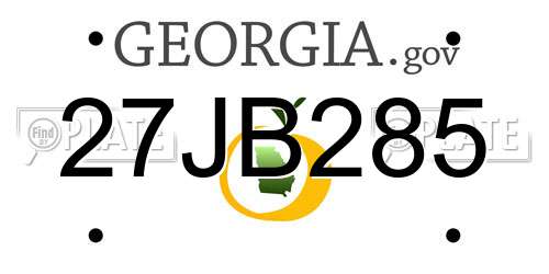 27JB285 Georgia License Plate