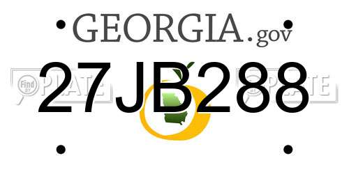 27JB288 Georgia License Plate