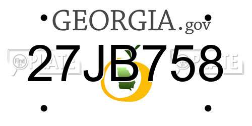 27JB758 Georgia License Plate