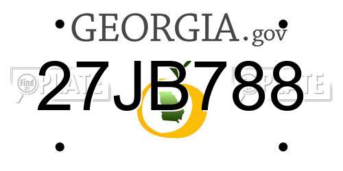 27JB788 Georgia License Plate