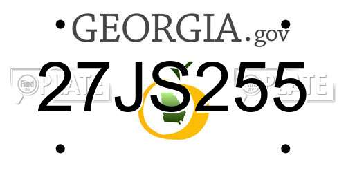 27JS255 Georgia License Plate