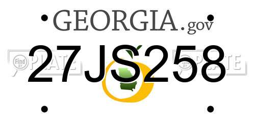 27JS258 Georgia License Plate